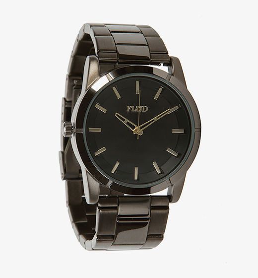 Flud Black Gold Watch with an extra battery and solar power